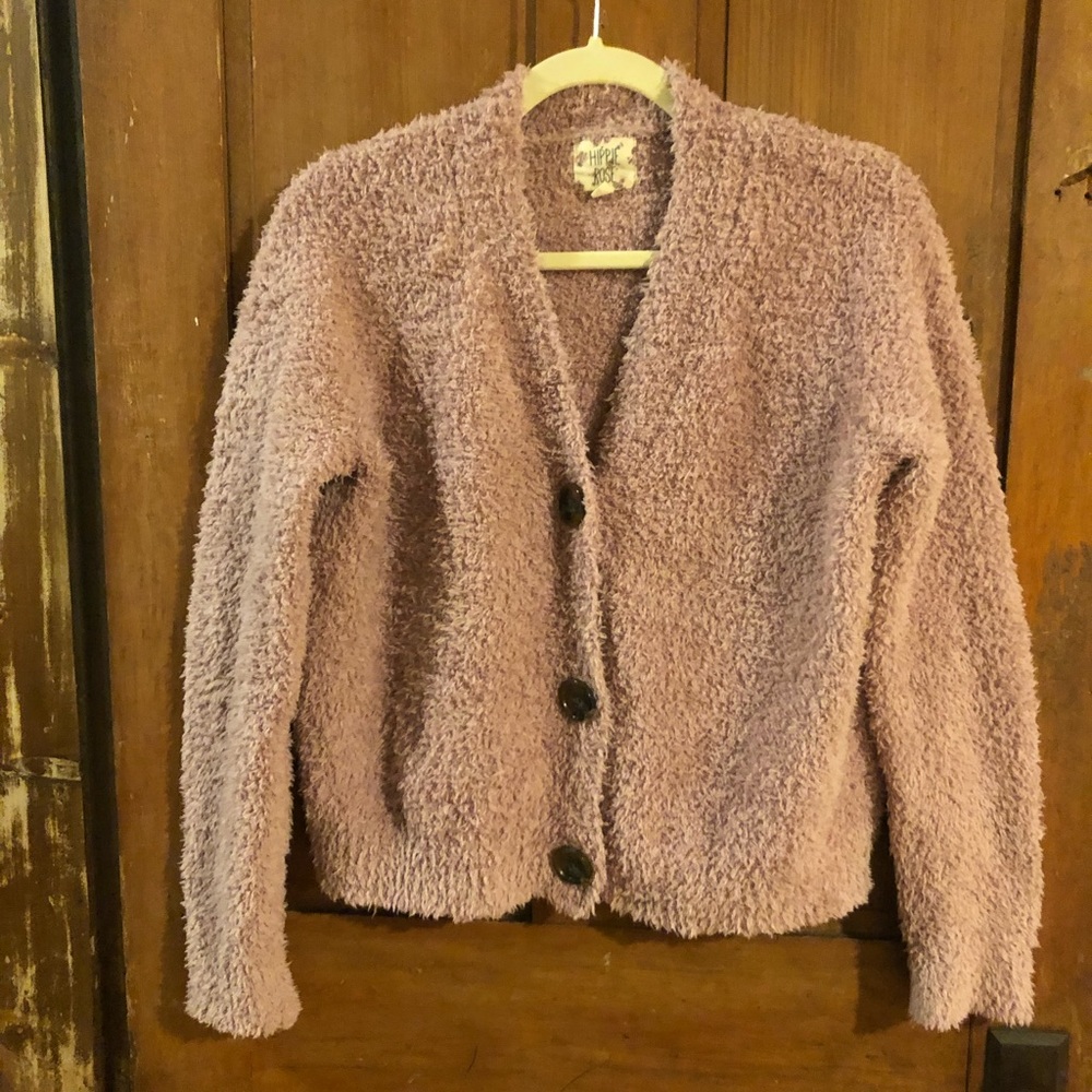 Oversized cropped cozy cardigan 💗